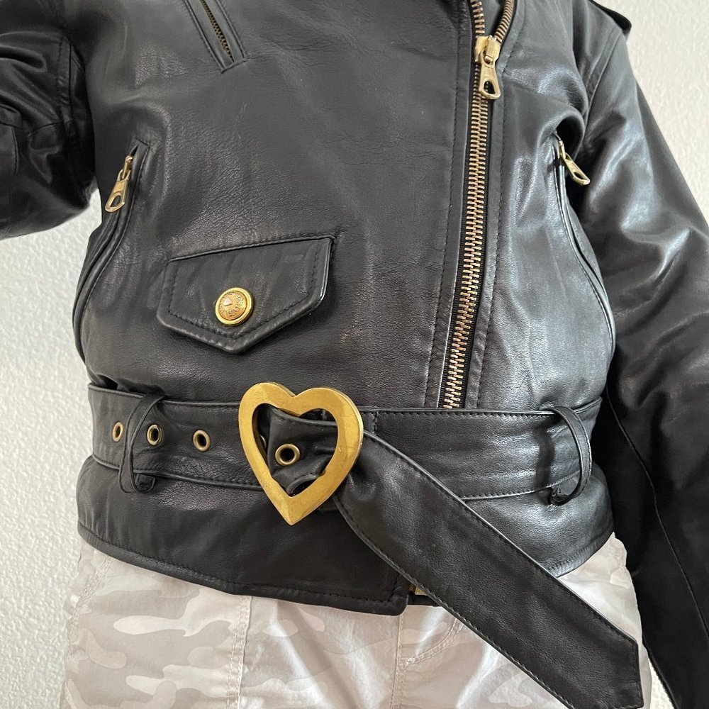 Auc Versace Leather Bomber Black Jacket - Picture 13 of 17